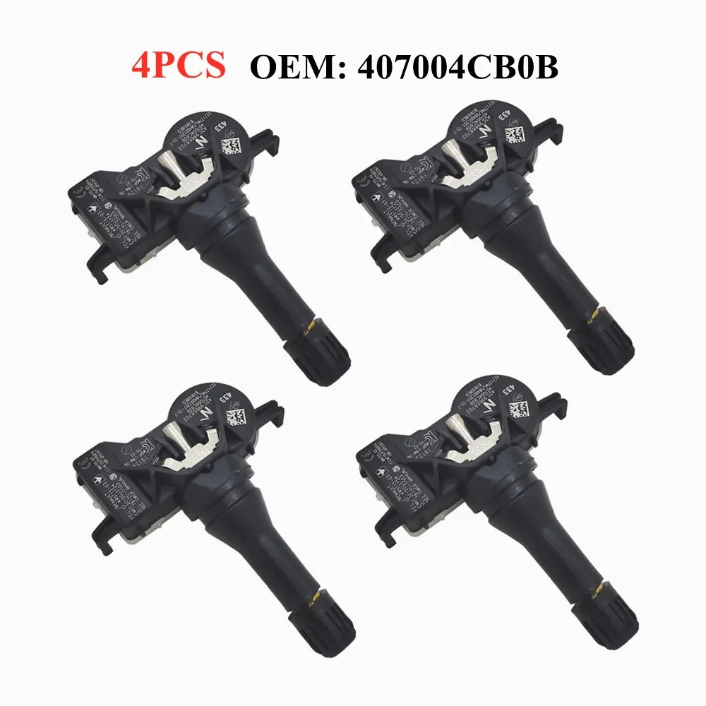 

4 шт. 407004CB0B 433 МГц датчик TPMS датчик давления в шинах для Nissan Qashqai j10 j11 X Trail NV200 Leaf Juke Note для Lada Vesta