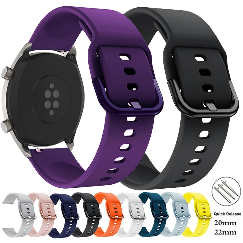 

Ремешок силиконовый для samsung active 2 40 44 мм, спортивный браслет для galaxy watch 4 gear S3, huawei gt 2, 20 мм 22 мм