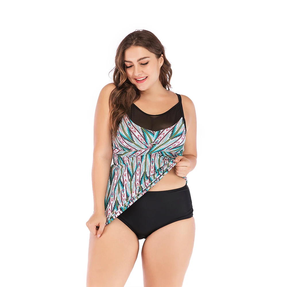 

2022 Plus Size Printed Tankinis Women Beachwear Swim Tankini Monokini Swimwear Bathing Suit Two Pieces Swimsuits Stripper Bikini