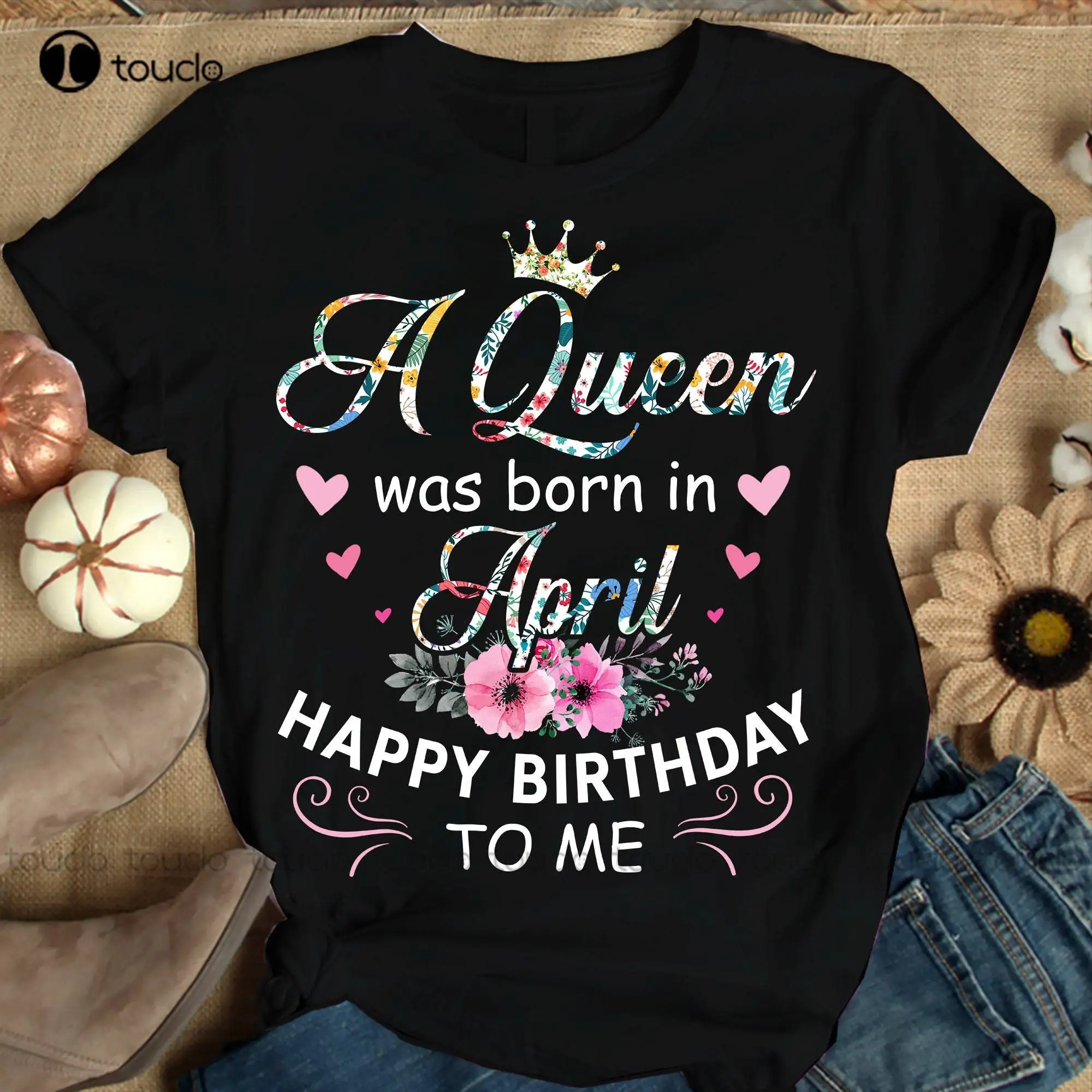 Женская футболка на день рождения с изображением королевы была родилась в апреле, летние топы, пляжные футболки, футболки для мужчин, Модный женский подарок на заказ
