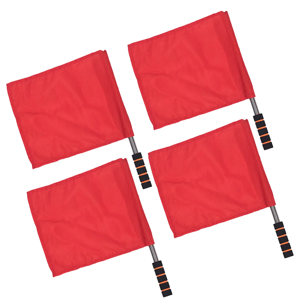 

4 Pcs Volleyball Gear Sports Linesman Flags Red Football Volleyball Referee Flags Blank Flag Commanding Referee Flag Accessories