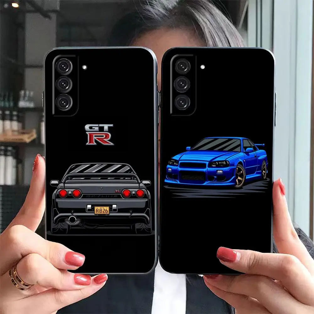 

N-Nissan Skyline R34 Cars Sport Car Phone Case For Samsung Galaxy S23 S22 S21 S20 FE Ultra S10 S10E S9 S8 Lite Plus 5G Cover