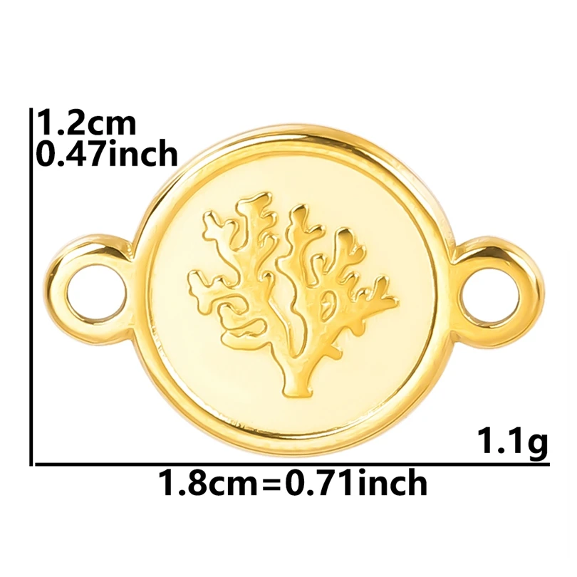 3pcs/Lot Stainless Steel Charms For Earrings Making Supplies Metal Jewelry Tree Shape Round Pendant Necklace Jewelry Accessories