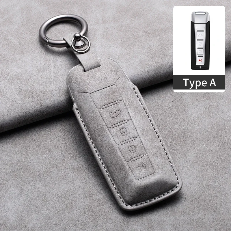 

Кожаный чехол для автомобильного ключа для Great Wall WEY Coffee 01 Coffee 02 Tank 300 VV5 VV6 2023 VV7 A1 A3 A4 A5 A7 A8 Автомобильный дистанционный брелок