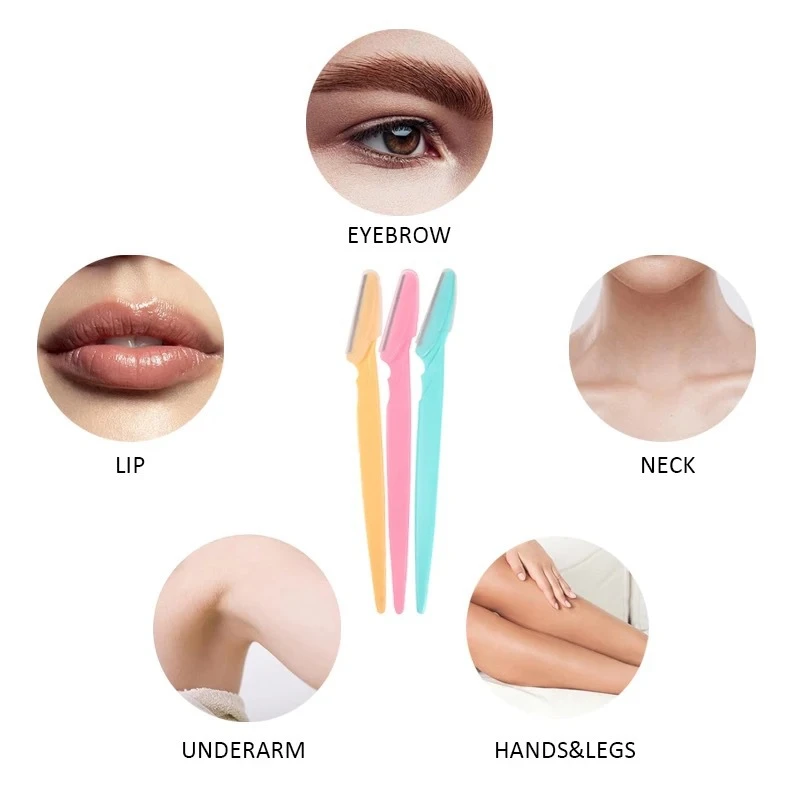 Портативный триммер для бровей набор из 10 предметов пластиковые лезвия лечения и