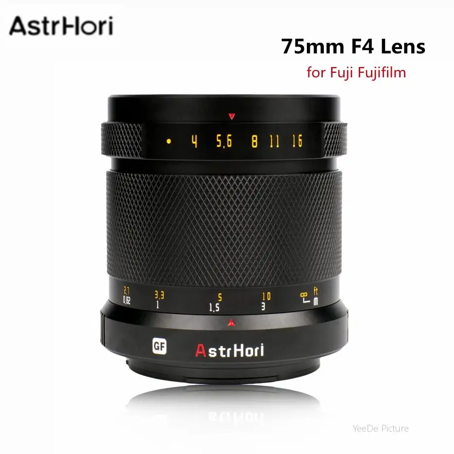 Объектив для камеры AstrHori 75 мм F4 с ручной фокусировкой, объектив для портретной камеры Fuji Fujifilm GFX100 GFX100S GFX50S GFX50R, камера s