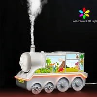120ml usb aroma diffuser retro cute cartoon mini train ultrasonic cool mist air essential oil humidifier diffuser with led light