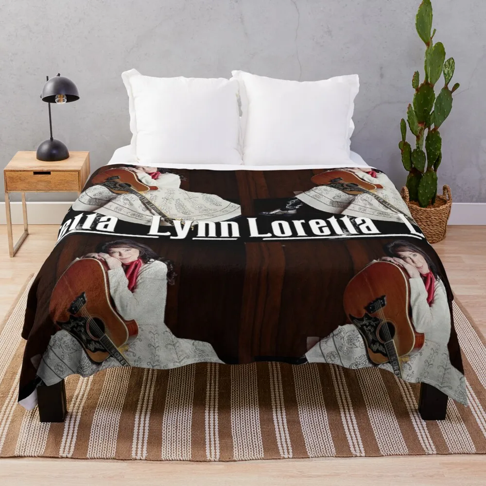 

Legend Music Loretta Lynn Singer Throw Blanket Soft Bed Blankets