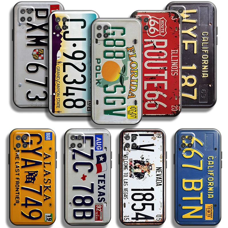 

Vintage Retro License Plate Phone Case For Samsung Galaxy M52 M51 M31S M31 M32 M30S M22 M20 M12 M11 Shockproof Black Shell