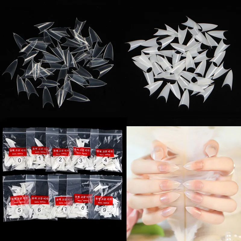 

500 шт./упаковка, прозрачные накладные ногти