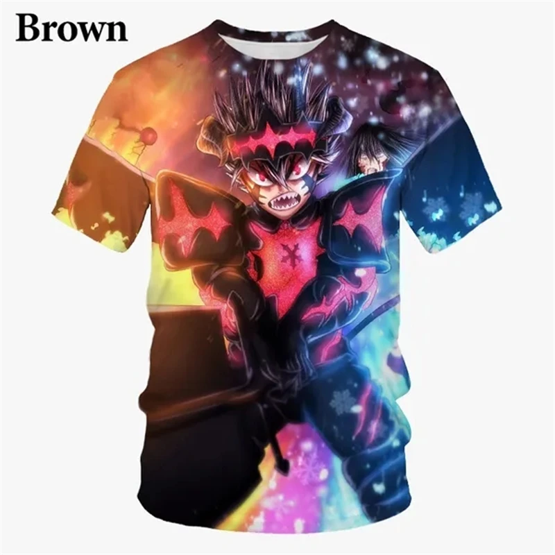 

New Fashion Unisex Japanese Anime T Shirt 3D Printing Black Clover Cool Graphics T Shirts Short Sleeve Tops Male Chilren Tshirt