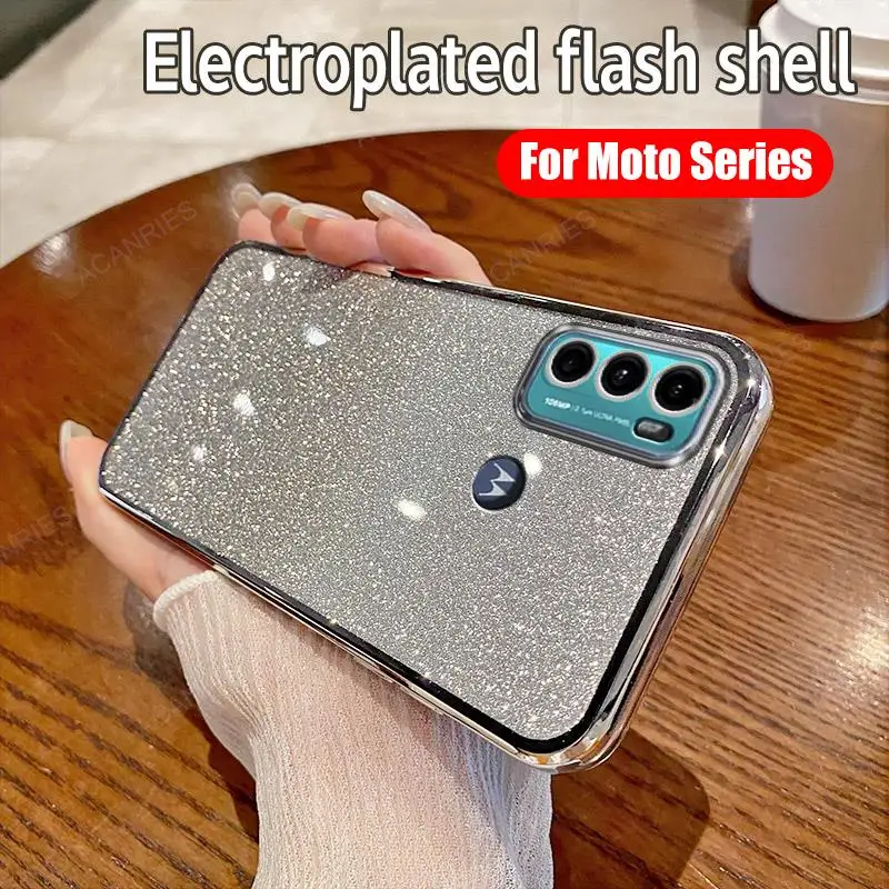 Роскошный блестящий чехол для Motorola Moto G60 G30 G20 G10 G52 G50 G22 5G G82 G42 E20 Женская мягкая