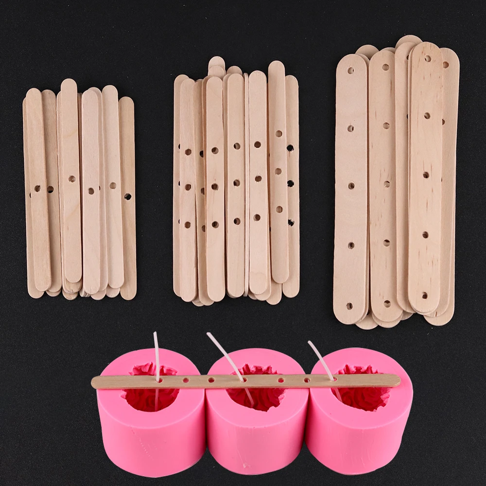 5-30pcs Pre-waxed Wicks Metal Wooden Holders Aromatherapy Candle Making Tool Handwork Art Craft  Supplies