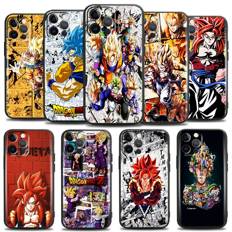 

Dragon Ball Comics For Apple iPhone 13 12 11 Pro Mini X XR XS Max SE 6 6S 7 8 Plus Phone Case Soft Carcasa Black Coque