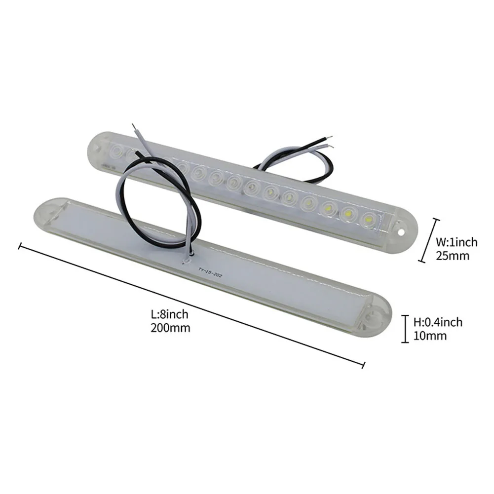 

2pcs DC12V Marine Strip Light Waterproof Clear Marine Boat Strip Light Trailer Truck RV Porch Dock Light 15LED