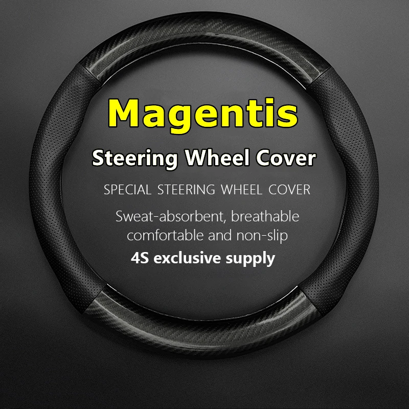 

Non-slip Case For KIA Magentis Steering Wheel Cover Genuine Leather Carbon Fiber 2008 2009 2010