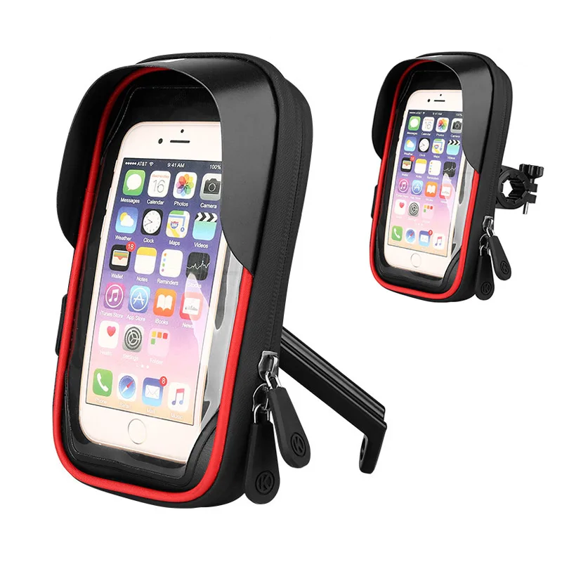 

6.4 inch Waterproof Bicycle Phone Holder Stand Motorcycle Handlebar Mount Bag Cases Universal Bike Scooter Cell Phone Bracket
