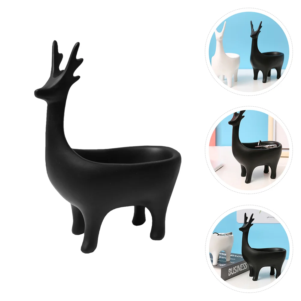 

Tray Resin Deer Dish Key Storage Bowl Ornament Jewelry Entryway Holder Candy Trinket Decorative Ring Container Sculpture