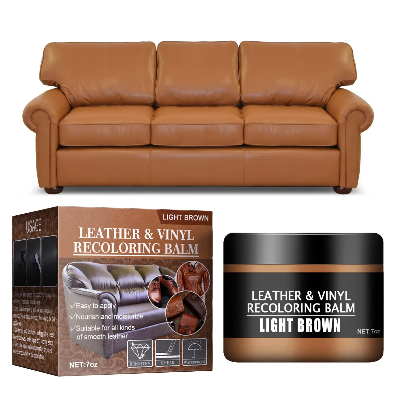 

Vinyl And Leather Repair Kit For Couches Leather Repair Kit For Furniture Jacket Car Seats Purse Black Leather Recoloring Balm