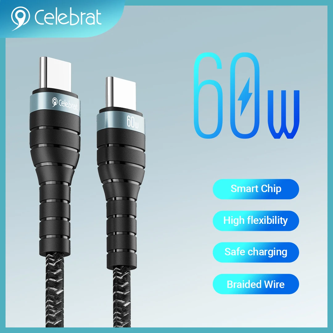 

Кабель для быстрой зарядки USB Type-C на Type C, 60 Вт, 5 В/3 А