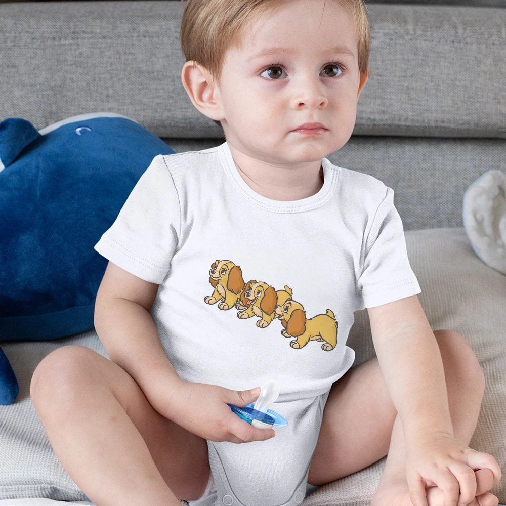 

Four Seasons Disney Lady and The Tramp New Infant Bodysuits Casual Funny O-Neck Simple Newborn Romper 0-24M