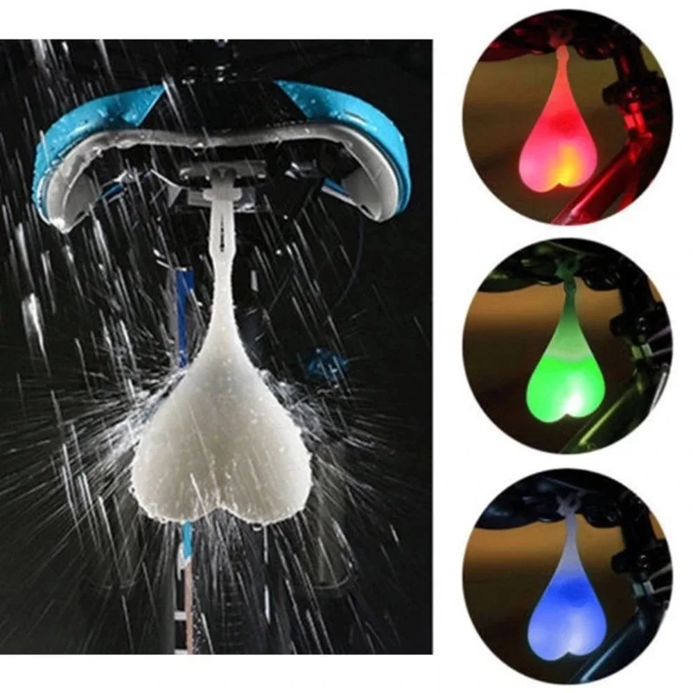 Bicycle Light New Creative Bike Rear Taillight 4 Color Heart Ball Safety Warning Light Riding Cycling Waterproof LED Lamp