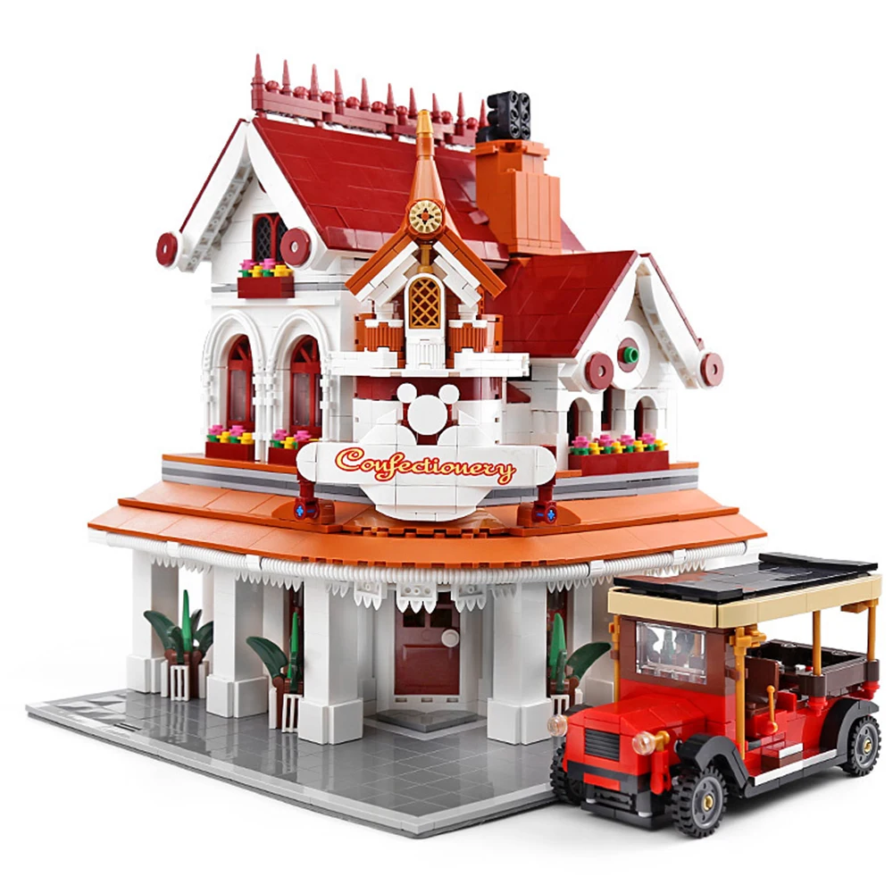 

Creative Expert Street View Paradise Corner Restaurant 2527PCS Moc Modular Bricks Model Building Blocks Toy Downtown Diner