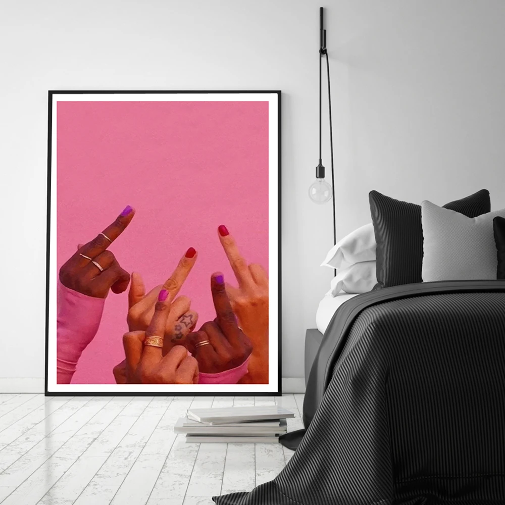 Плакат Будущее женщины сексуальный женский плакат средний палец феминистская