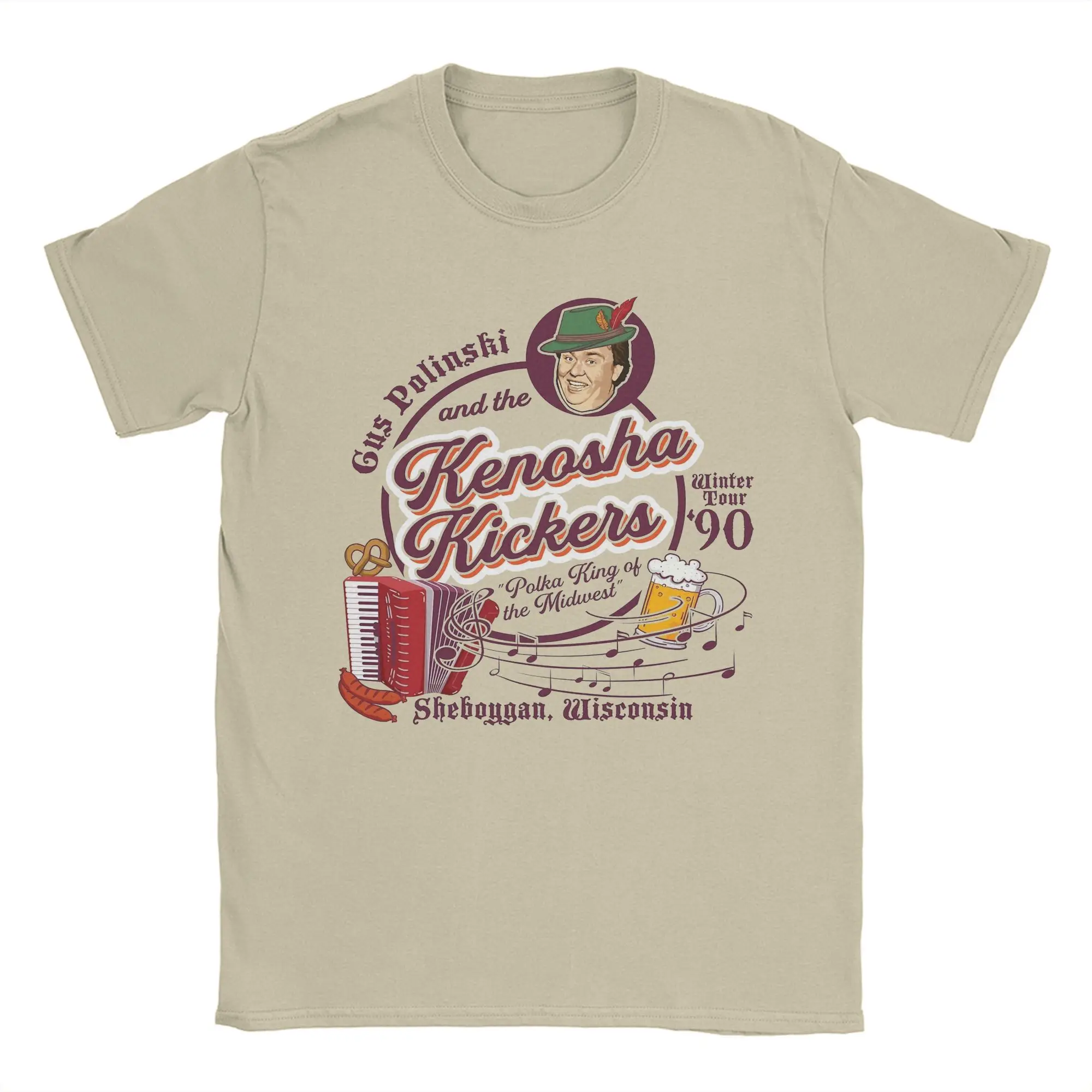 Мужская футболка Kenosha Kickers the Polka King of Midwest Home Alone винтажная из чистого хлопка с