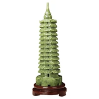 natural jade carving wenchang tower jade crafts nine and thirteen wenchang tower jade ornaments figurines for interior