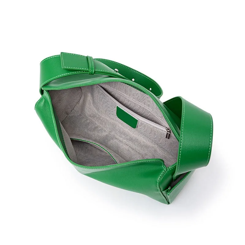 YFZ  Women's Shoulder Bags, Top Quality Cowhide Leather Nature and Soft Zipper Closure Roomy Folded Umbrella