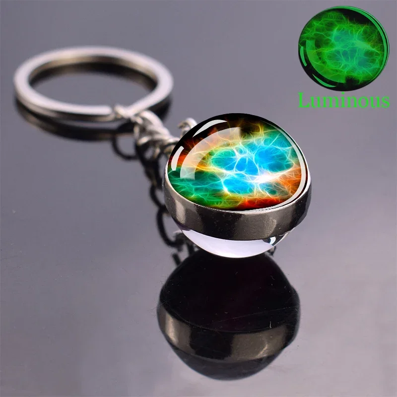 Светящиеся брелки с туманностью планета галактики Вселенная для ключей