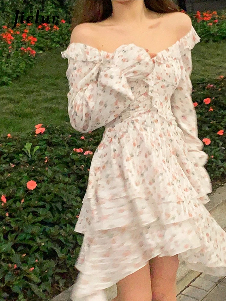 

Весеннее короткое праздничное платье Jielur 2022 с цветочным принтом, женское элегантное мини-платье Y2K с V-образным вырезом, винтажное женское с...