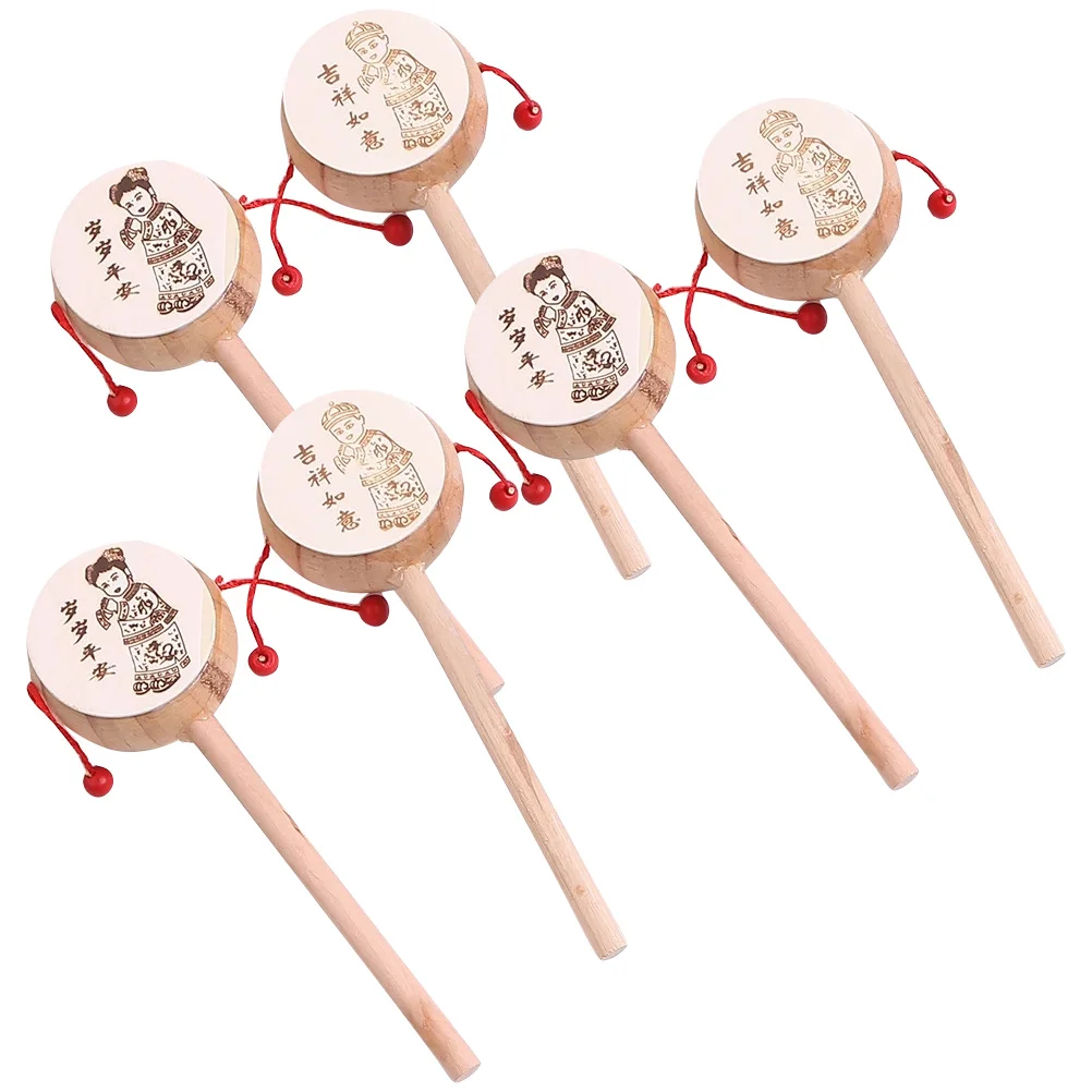 6 шт. погремушки детские игрушки барабан ручные барабаны для детей печать