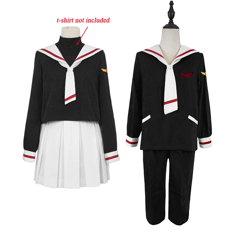 

High Quality Anime Cardcaptor Sakura Cosplay Costume Kinomoto Sakura Li Syaoran School Uniform Outfit Dress Halloween Costumes