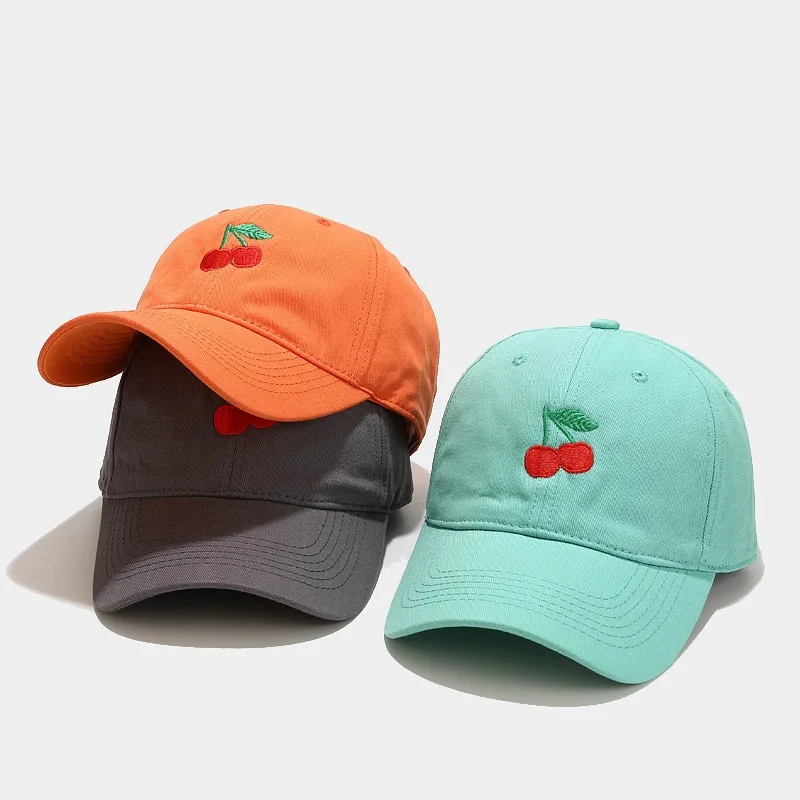 

2021 хлопок, Кепка с вышивкой вишни, бейсболка, регулируемая бейсболка для улицы, Снэпбэк кепки для мужчин и женщин 37