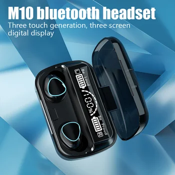 M10 Tws Bluetooth Earphones Handfree LED Dispay Headphones Blutooth HiFi Stereo Music Wireless Earbuds Waterproof Gaming Headset 2