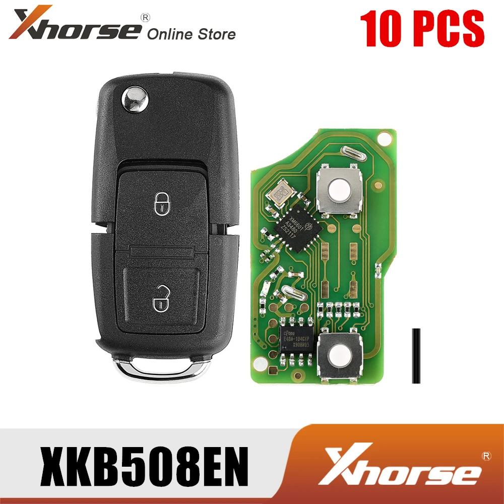 XHORSE XKB508EN سلك العالمي مفتاح بعيد B5 نمط 2 أزرار النسخة الإنجليزية 10 قطعة/الوحدة