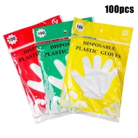 100pcs disposable gloves food grade transparent disposable gloves waterproof transparent plastic multifunctional safe kitchen