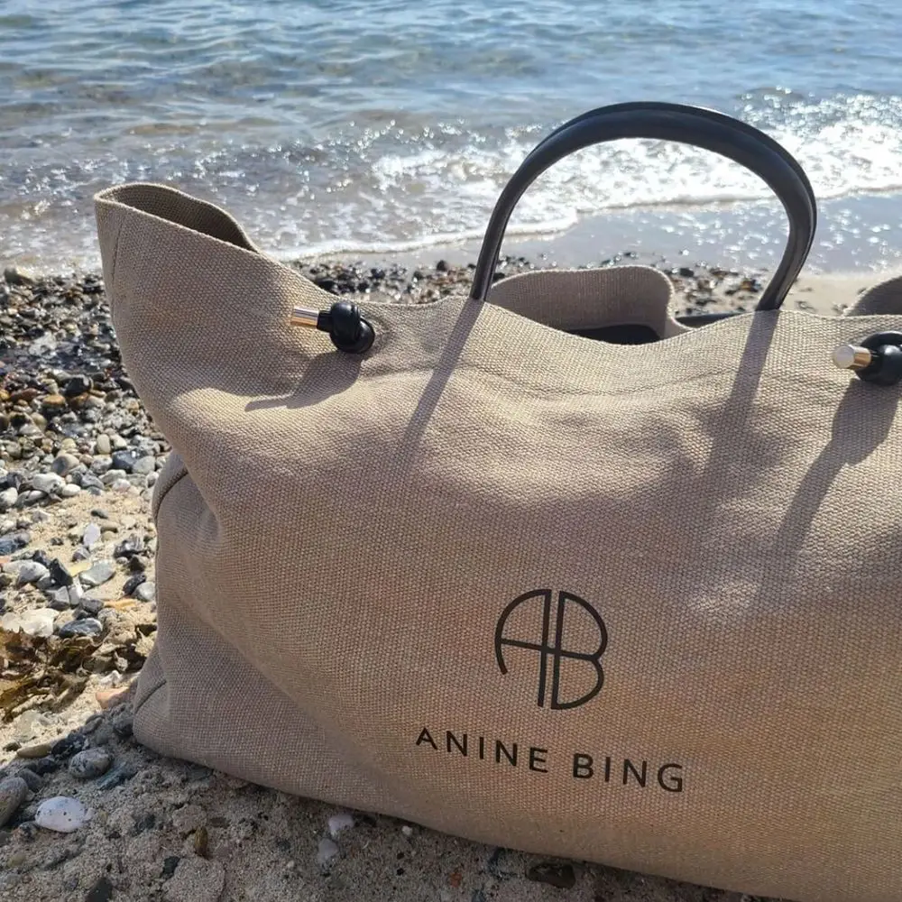 

Anine@Bing Bag Women's Vacation Style Large Capacity 2023 New Women Letter Printed Tote Bag Fashion Big Handbags Lea