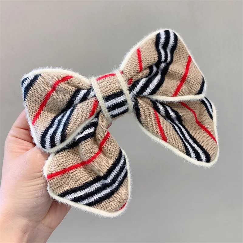 Заколка для волос из кашемира в британскую полоску английская лента женский