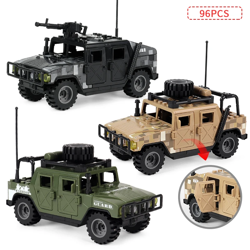 

Military Jeeps Car Vehicle Model 12pcs SWAT Special Force Soldier Weapons Building Block Doll Action Figure Toy For Children