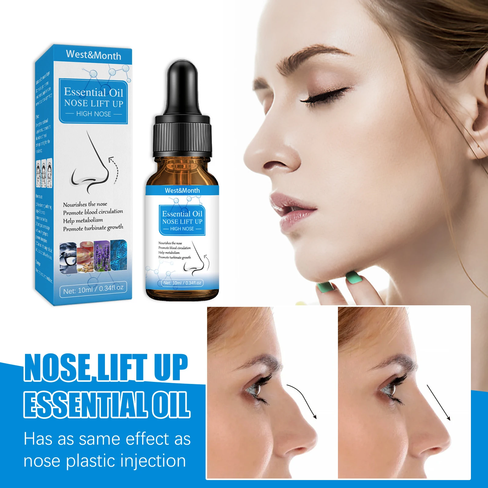 

Nose Up Heighten Rhinoplasty Oil 10ml Nose Up Heighten Rhinoplasty Nasal Bone Remodeling Pure Natural Care Thin Smaller Nose