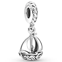 authentic 925 sterling silver moments sail boat dangle charm bead fit women pandora bracelet necklace diy jewelry