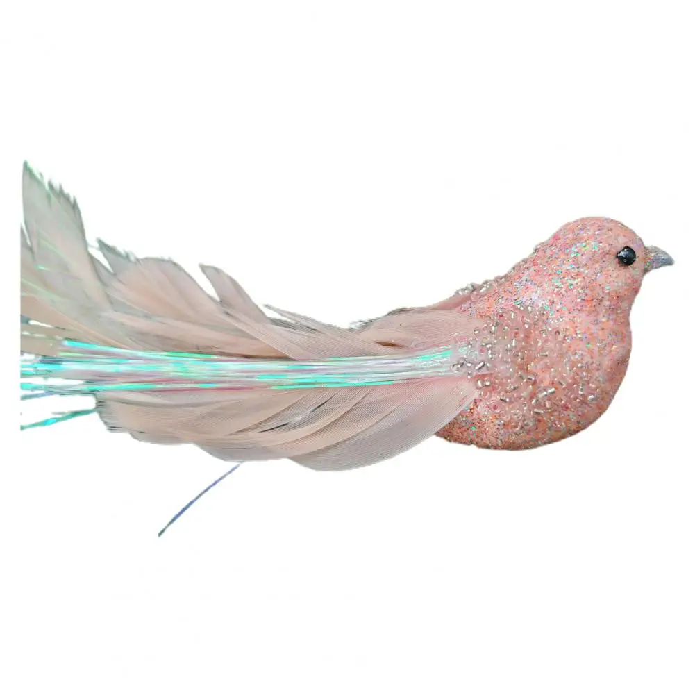 

Блестящее Перо, украшение для птицы, сверкающее перо, птица с зажимом, украшение для рождественской елки, праздничный Шарм, украшения для дома