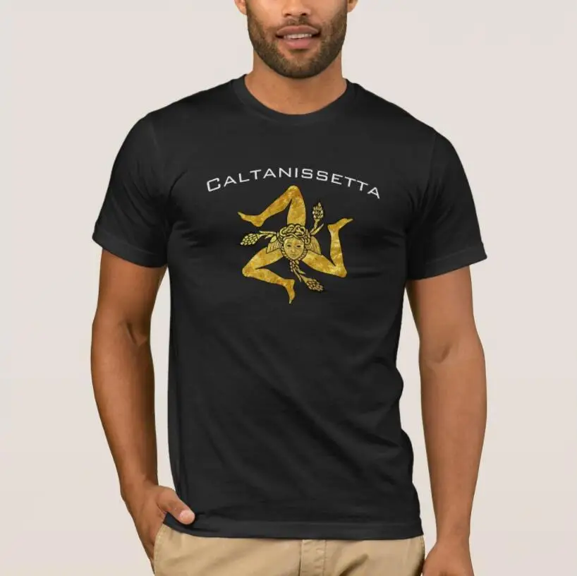 

Sicilian Trinacria In Gold Personalize T-Shirt Short Sleeve Casual 100% Cotton Shirts Men Clothing Size S-3XL