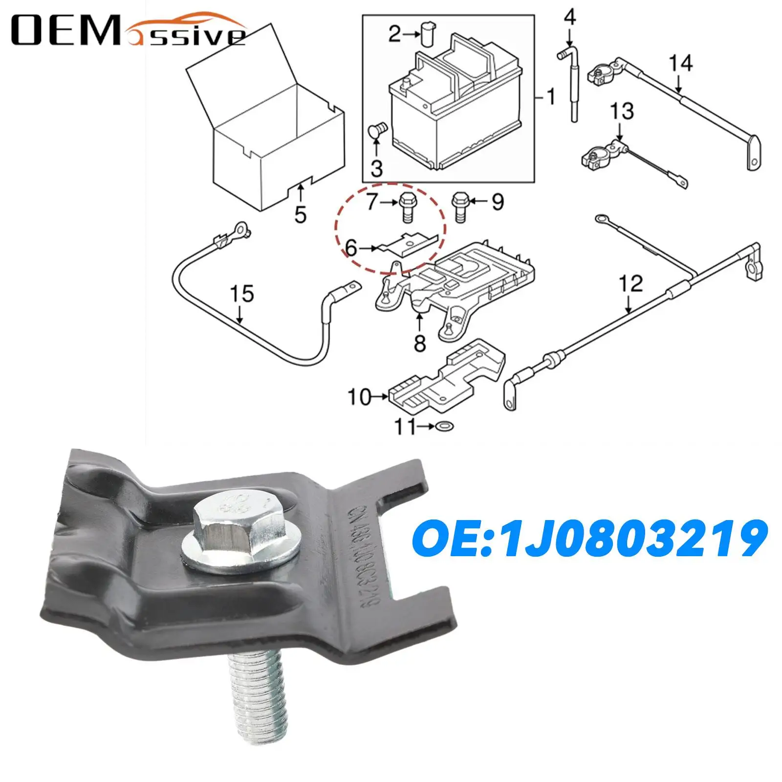 

Кронштейн зажима для аккумулятора 1J 0803219 N 10109210 Для AUDI A3 Q3 SKODA RAPID SUPERB FABIA VW BEETLE Golf Tiguan POLO PASSAT CC