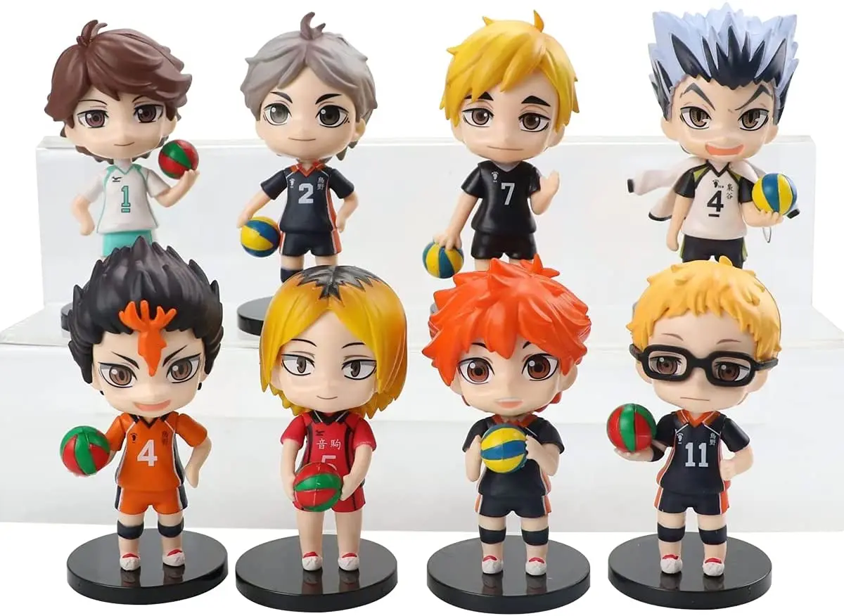 Фигурки для торта Haikyuu 8 шт. 5 см ПВХ модель куклы Q Version Kei Tsukishima фигурка Ushijima Wakatoshi
