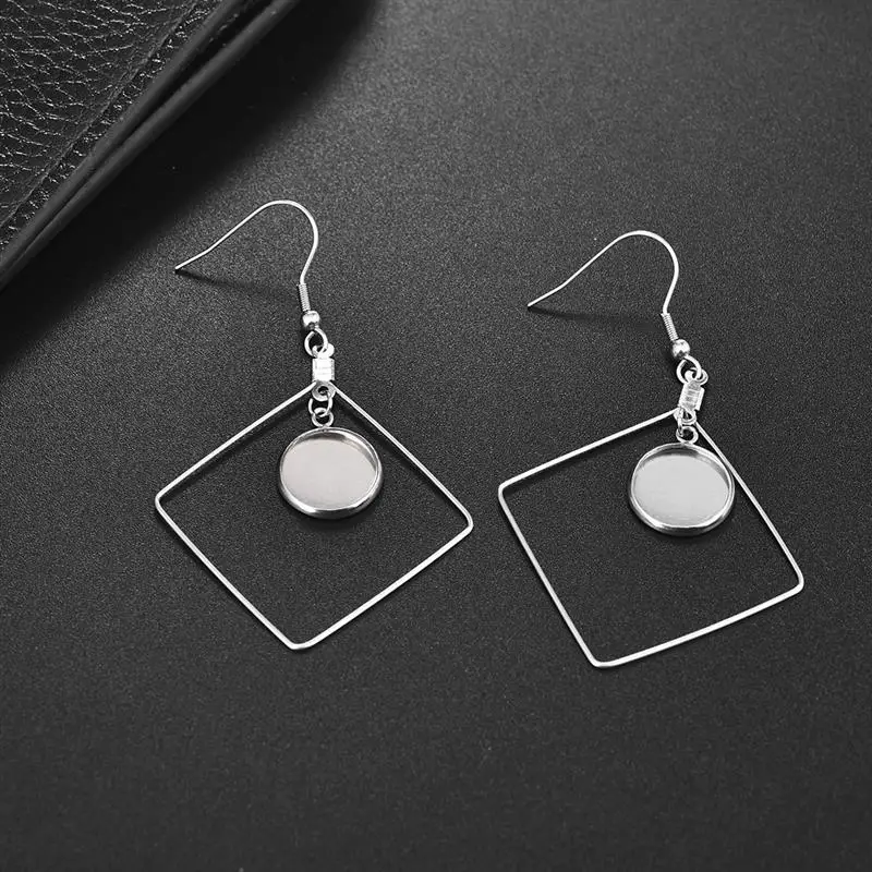 10 шт. 12 мм поднос кабошон серьга крючок пустая оправа круглая подвеска основа для