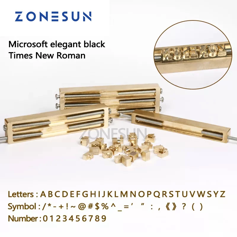 

ZONESUN Brass Letters CNC Engraving Mold Hot Foil Stamp Number Alphabet Symbol Customized Font DIY Leather Stamp Mold Slot